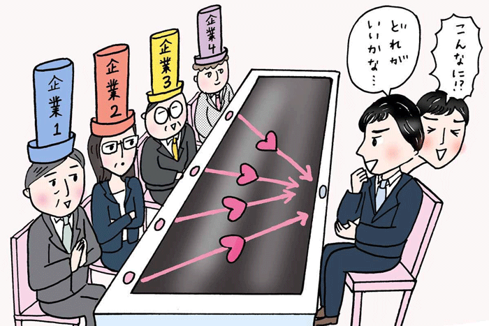企業からスカウトがたくさんスカウトが来て悩む男性