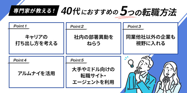 40代におすすめの5つの転職方法